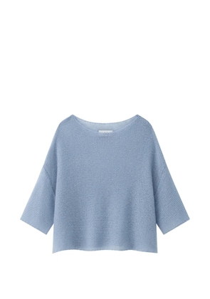 LU REN Benen fine-knit boat-neck sweater - Blue