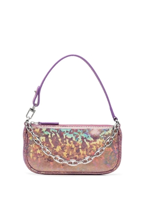 BY FAR mini Rachel hologram shoulder bag - Purple