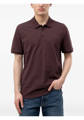 HUGO logo-embroidered piqué polo shirt - Brown