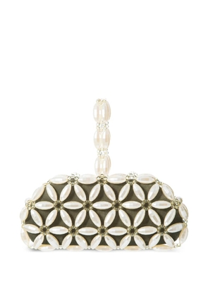 0711 Tebea bead-embellished tote bag - Neutrals