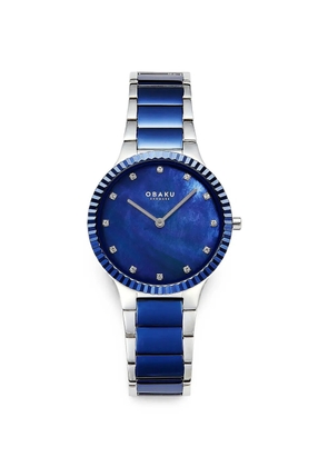 OBAKU Linje fluted bezel 31mm watch - Blue
