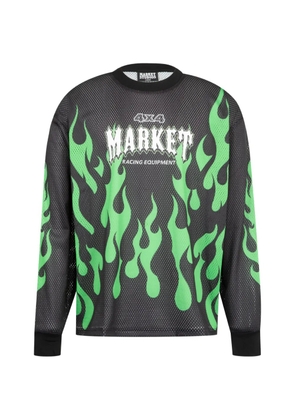 MARKET Toxic Flames mesh T-shirt - Black