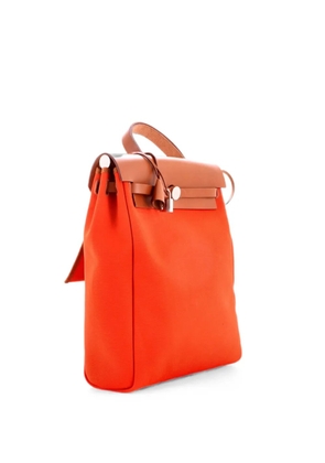 Hermès Pre-Owned Herbag A Dos Zip Toile and Leather backpack - Orange