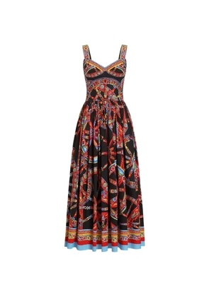 Dolce & Gabbana Carretto-print poplin dress - Black