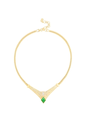 Christian Dior Pre-Owned 1980s diamond-shaped pendant necklace - Gold