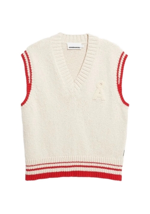 ARMEDANGELS logo-patch striped-trim vest - Neutrals