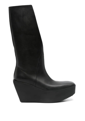 Rick Owens 110mm leather plaftorm biker boots - Black