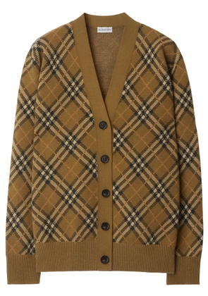 Burberry check wool-mohair cardigan - Brown