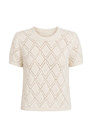White + Warren pointelle-knit short-sleeve top - Neutrals