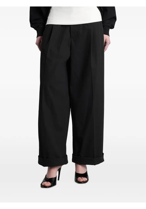 DARKPARK Wendy contrast-waistband pleated trousers - Black