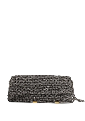 Hibourama Aurora crystal-embellished clutch bag - Grey