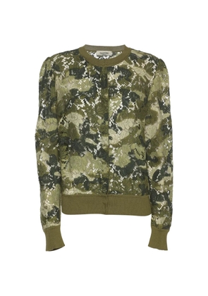 Valentino Garavani Pre-Owned camouflage-print lace cardigan - Green