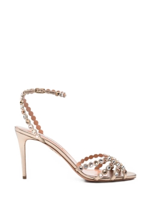 Aquazzura Tequila crystal-embellished heeled sandals - Gold