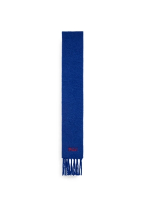 Polo Ralph Lauren fringed brushed scarf - Blue