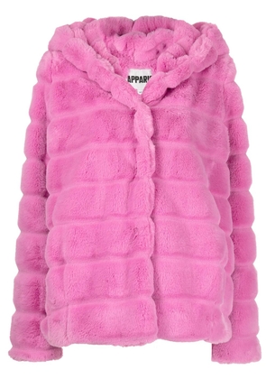 Apparis textured hooded coat - Pink