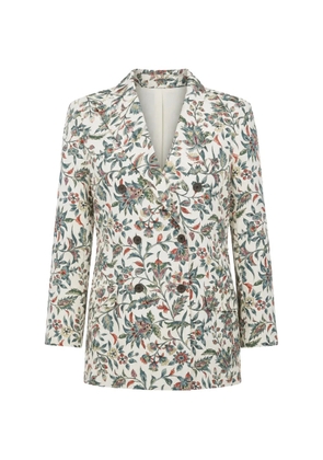 IBRIGU floral-print double-breasted blazer - Neutrals