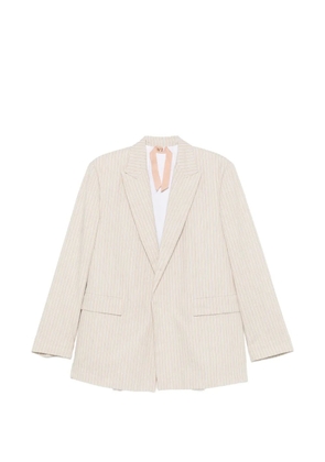 Nº21 vertical-stripe peak-lapel blazer - Neutrals