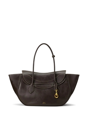 Polo Ralph Lauren contrast-stitch leather tote bag - Brown