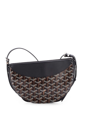 Goyard Pre-Owned Hirondelle Coated Canvas and Leather shoulder bag - Black