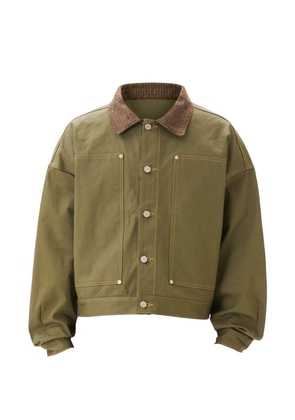 estudio niksen Carpenter contrast-collar jacket - Green