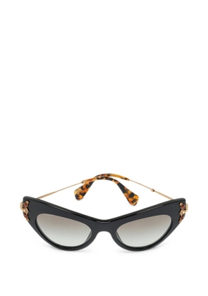 Miu Miu Pre-Owned crystal-embellished cat-eye sunglasses - Black