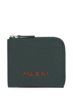 Marni Mending logo leather wallet - Green
