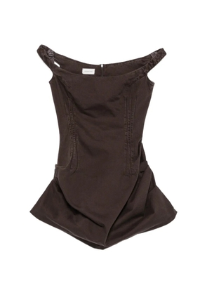 Magda Butrym off-shoulder mini dress - Brown
