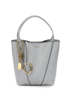 Chloé small Spin grained leather tote bag - Grey