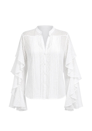 Barbara Bui ruffled-sleeve plumetis blouse - White