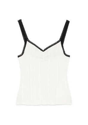 Maje pointelle-knit tank top - White