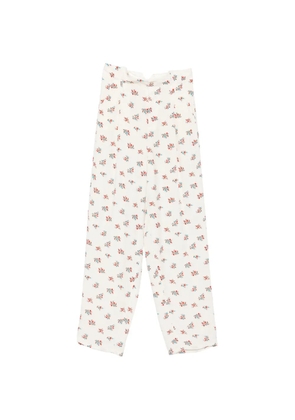 Nº21 floral-print pleated trousers - White