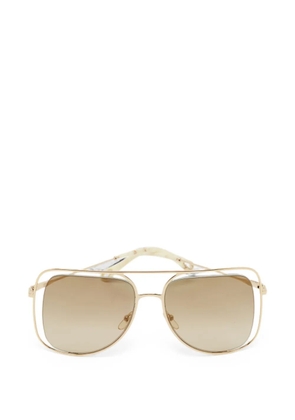 Chloé Pre-Owned Poppy square-frame sunglasses - Gold