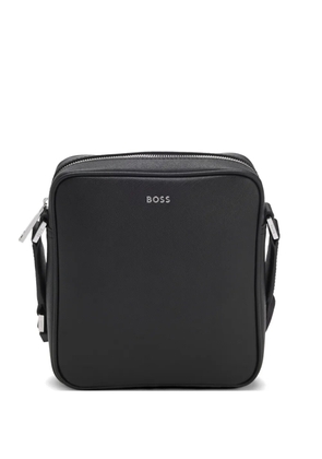 BOSS logo-plaque messenger bag - Black