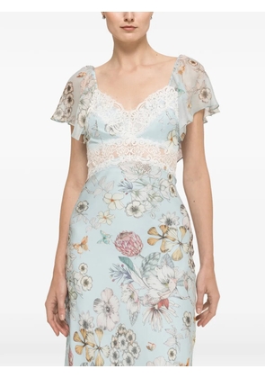 NISSA printed silk midi dress - Blue