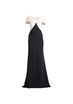 Tadashi Shoji twist-detail off-shoulder maxi dress - White