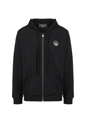 Iceberg logo-print zip-up hoodie - Black