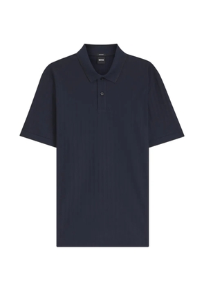 BOSS stripe-textured polo shirt - Blue