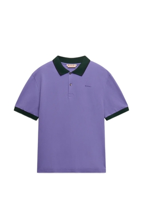 Marni purple piqué polo shirt with contrast trims