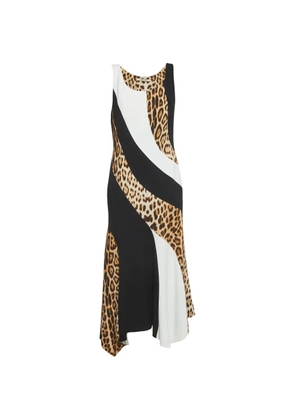 Roberto Cavalli Vintage leopard-print asymmetric dress - Black