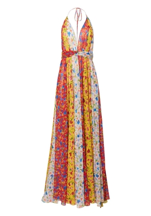 Carolina Herrera floral-print halterneck gown - Red
