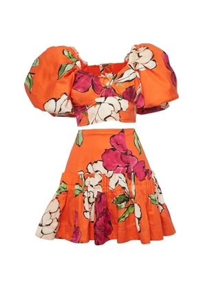 Aje Marcel Niki floral-print skirt set - Orange