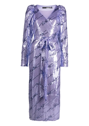 ROTATE BIRGER CHRISTENSEN sequinned wrap midi dress - Purple
