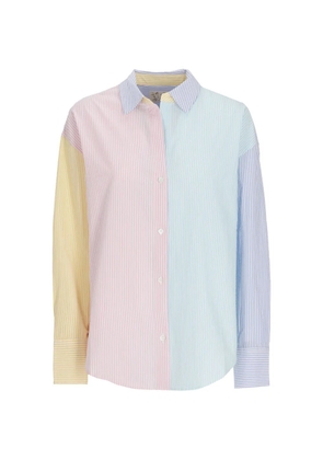 MC2 Saint Barth Cristal striped embroidered-logo shirt - Blue