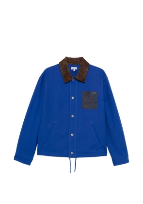 LOEWE corduroy-collar patch-pocket overshirt - Blue