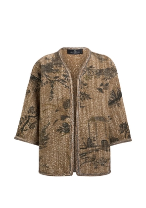 ETRO bouclé kesa with flower and animal motif - Neutrals