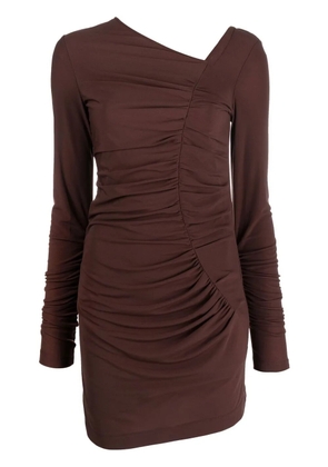Helmut Lang draped asymmetric bodycon dress - Brown