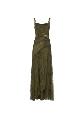 Blumarine floral-lace panelled maxi dress - Green