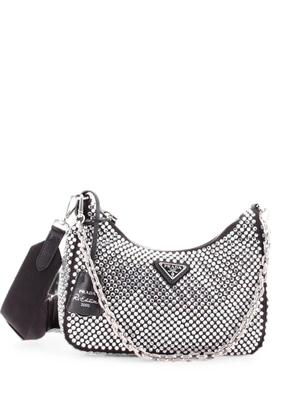 Prada Pre-Owned Re-Edition 2005 Shoulder Bag Crystal Embellished Satin Small crossbody bag - Black