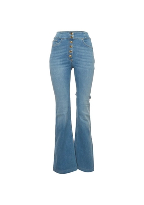 Elisabetta Franchi buttoned flared-leg jeans - Blue