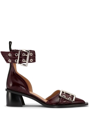 GANNI 50mm chunky buckled pumps - Red